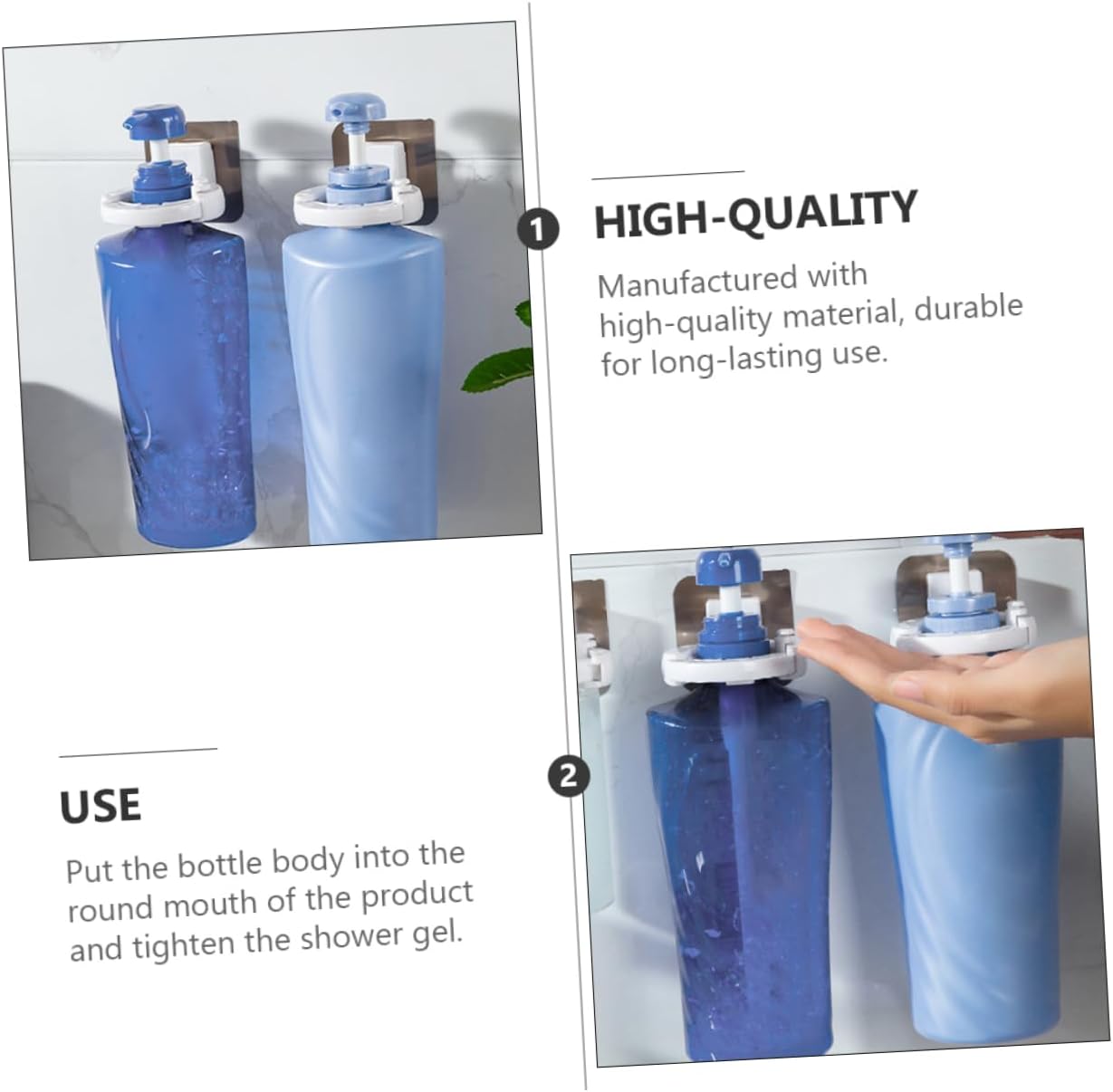 PRETYZOOM 3Pcs Adhesive Wall Mounted Shower Gel Holders