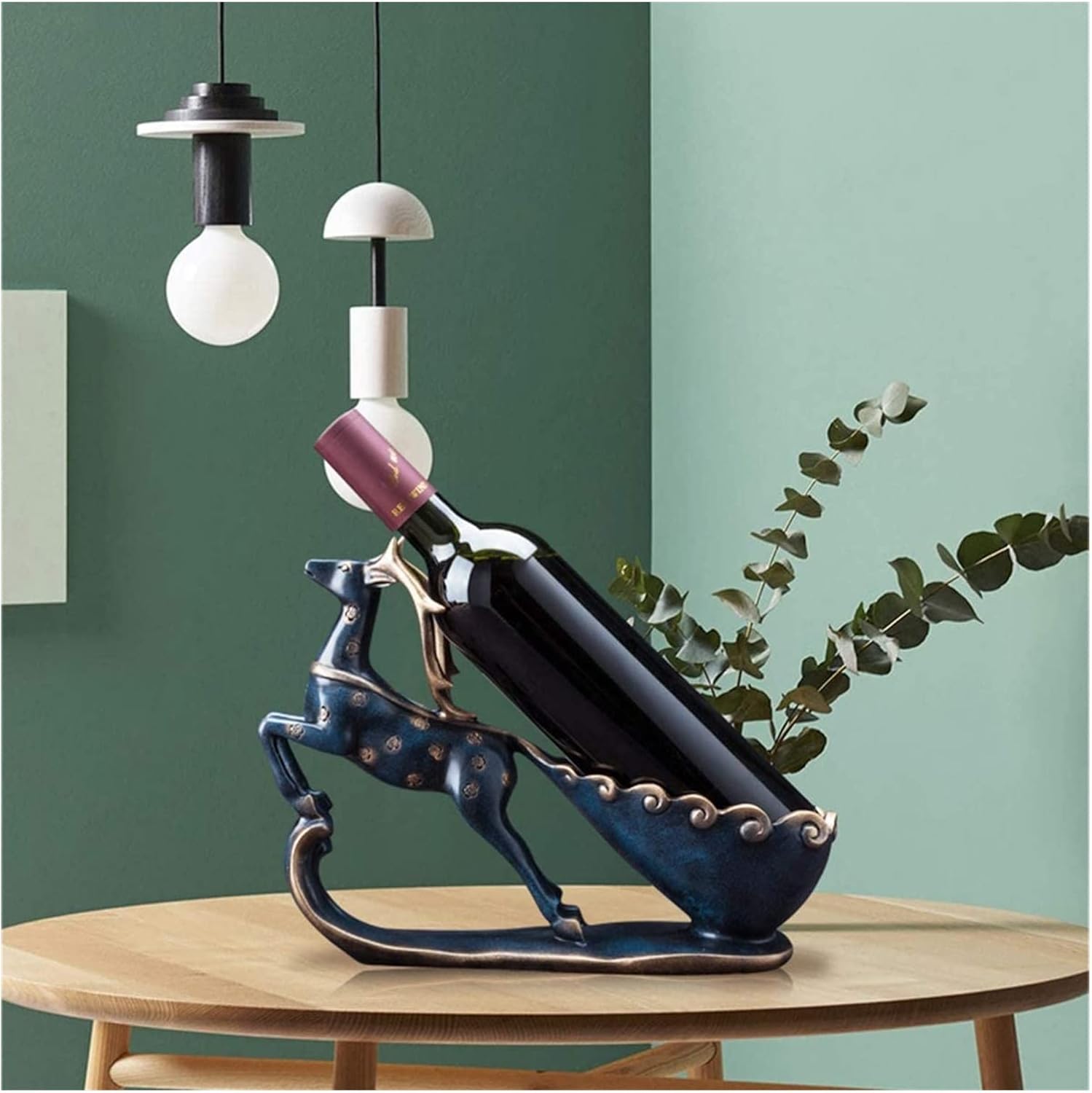 ALDEPO Elk Wine Rack Resin Countertop Decor Painted Butterfly