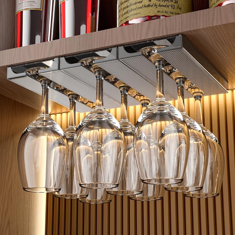 Wine Glass Holder 4-Pack Gray for Kitchen Home Bar