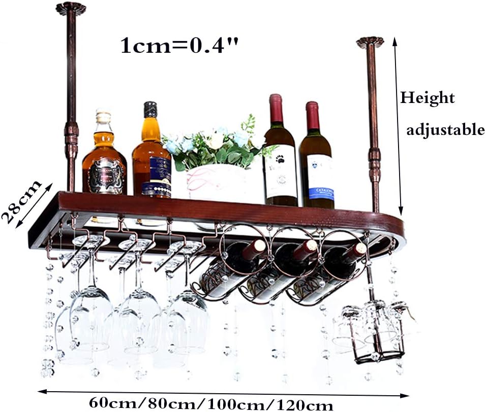 Ceiling Wine Rack with Adjustable Height and Multi-Layer Design