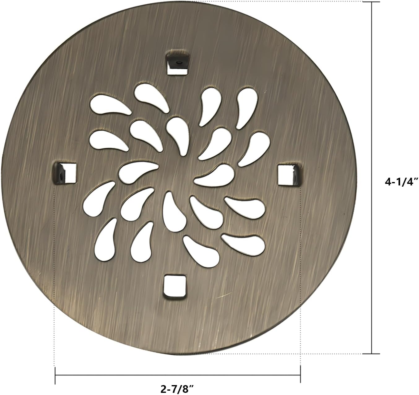 4-14 Round Shower Drain Cover - 304 Stainless Steel - Antique Brass
