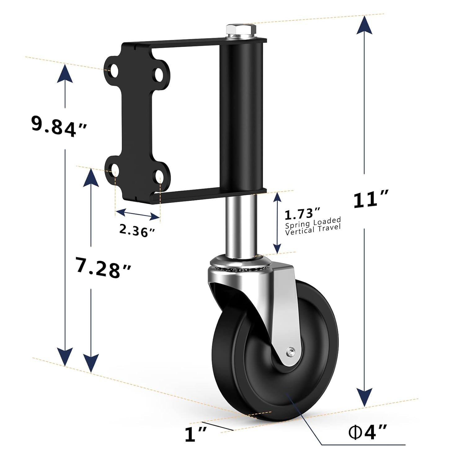 Ronlap Heavy Duty Gate Wheels 220 Lbs 4 Inches 2 Pack Black
