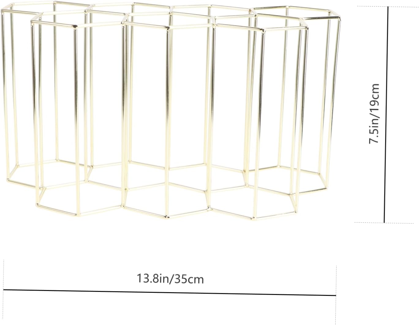 Hemoton 7-Bottle Metal Wine Rack with Golden Finish