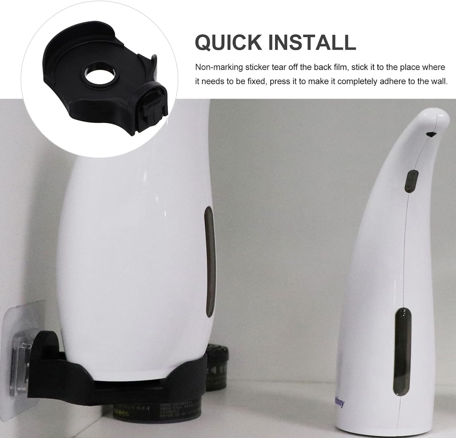 Healifty 2 Sets Wall Bracket for Soap Dispenser and Mobile Phone Holder