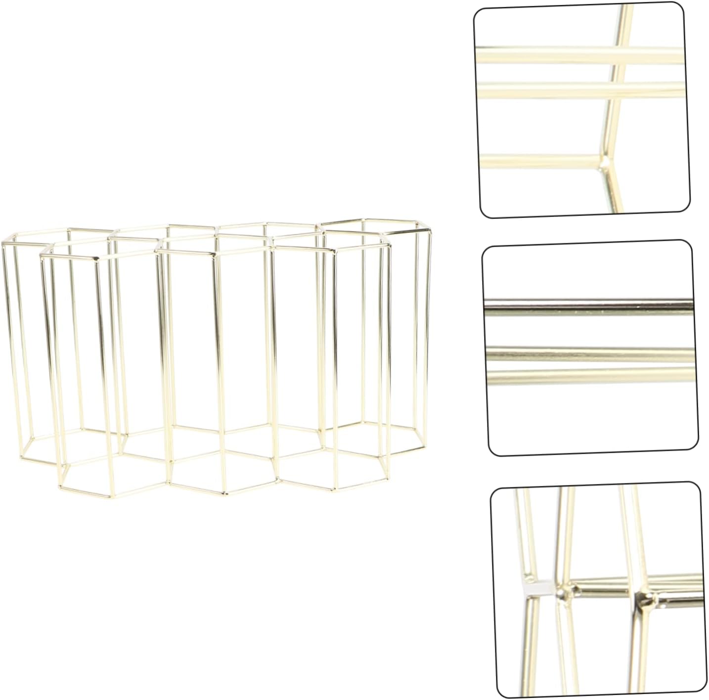 Hemoton 7-Bottle Metal Wine Rack with Golden Finish