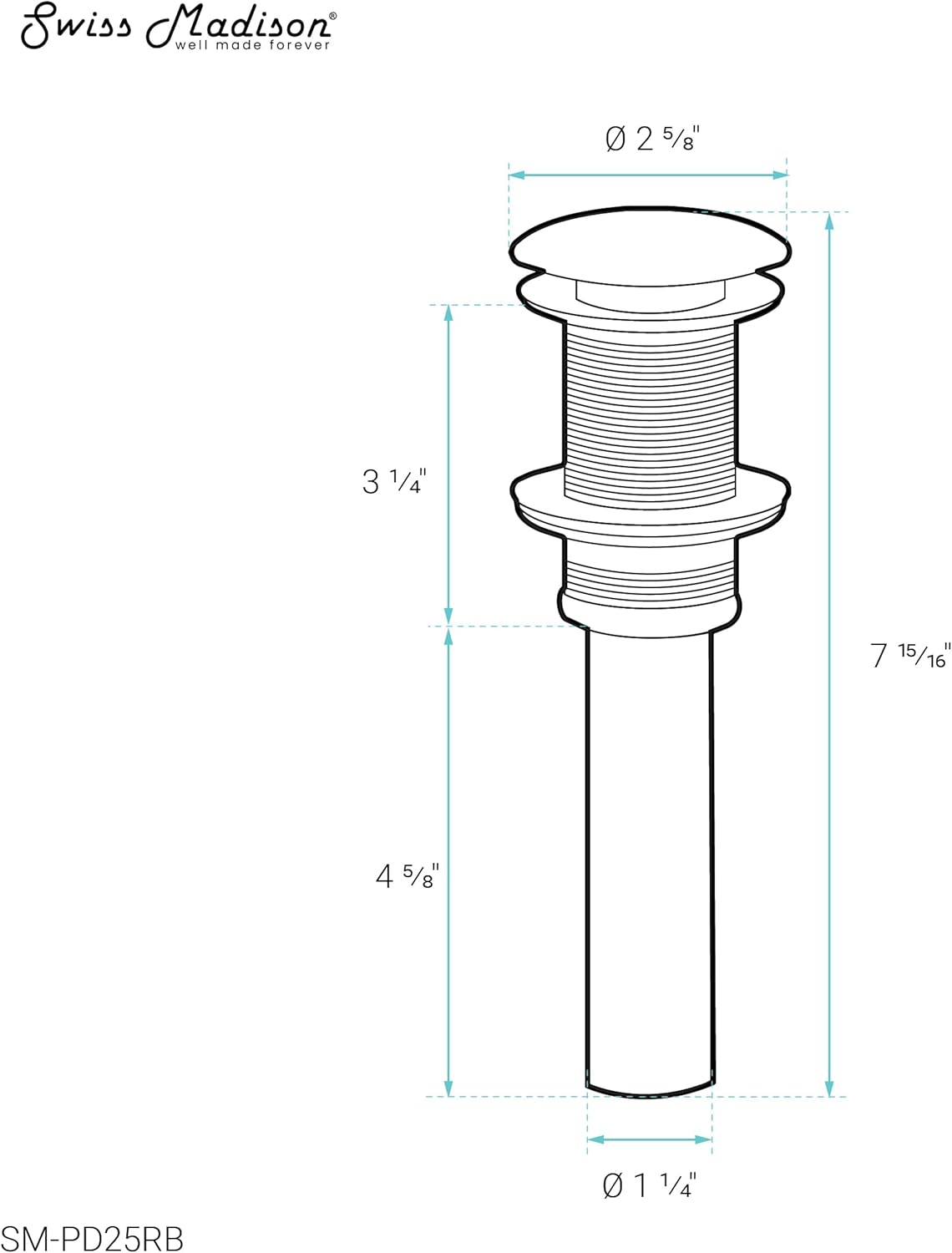 Swiss Madison Well Made Forever SM-PD25RB Bronze Drain Strainer