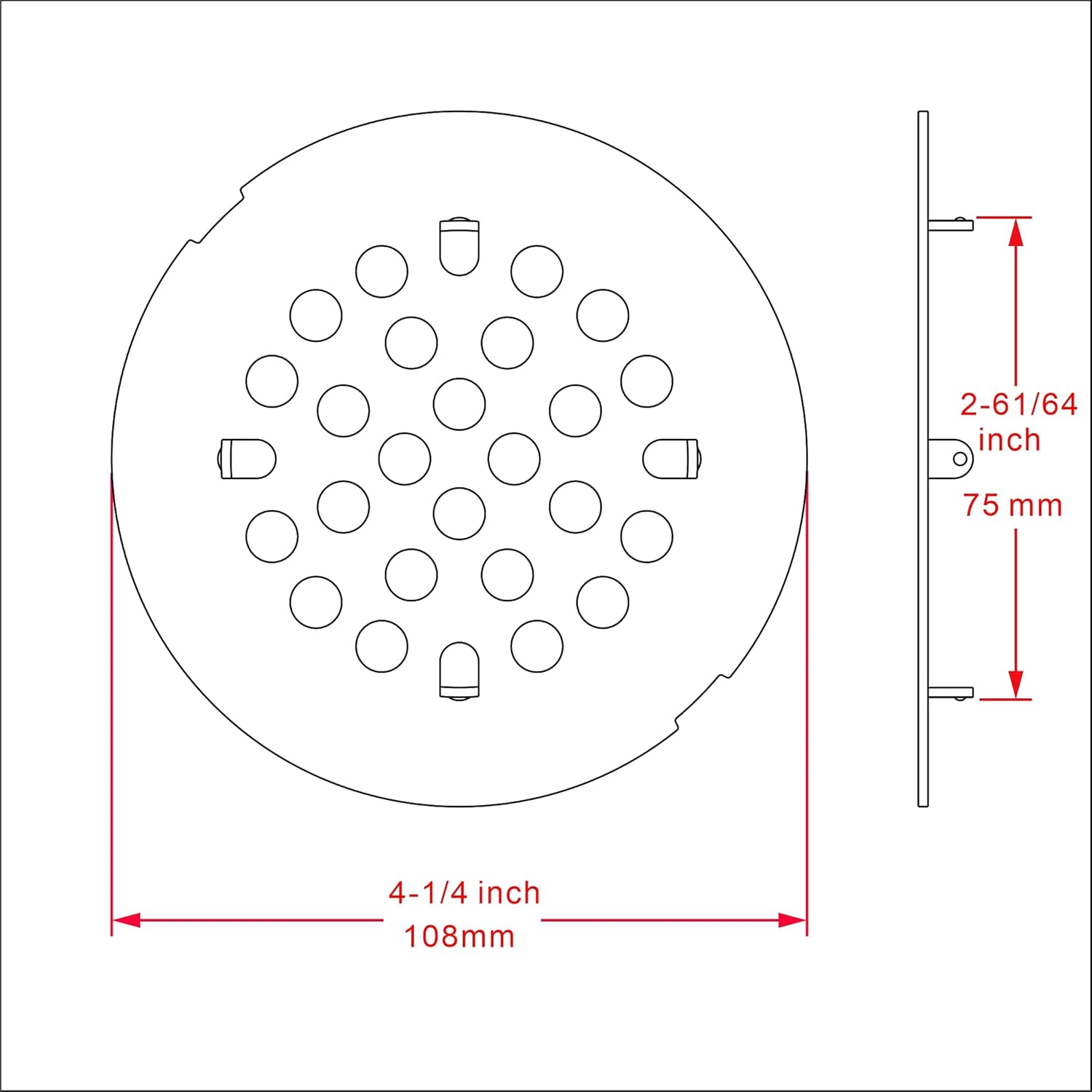 RRAJJ 4-14 Inch Round Shower Drain Cover Replacement