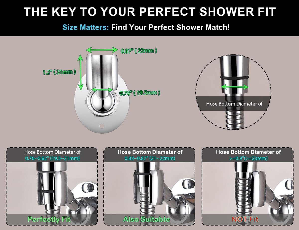 Adjustable Shower Head Holder with Chrome Finish 1