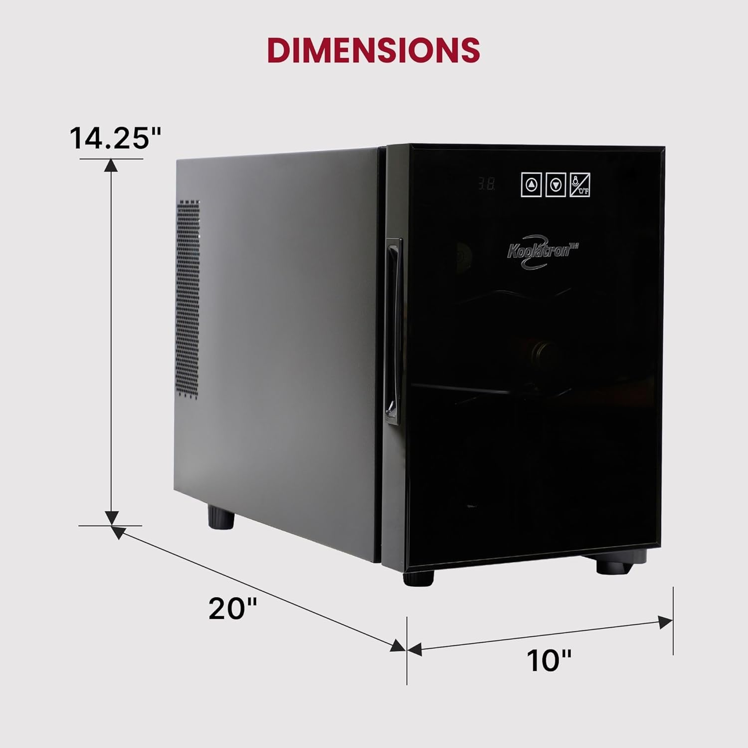 Koolatron 6 Bottle Freestanding Wine Cooler with UV Glass Door