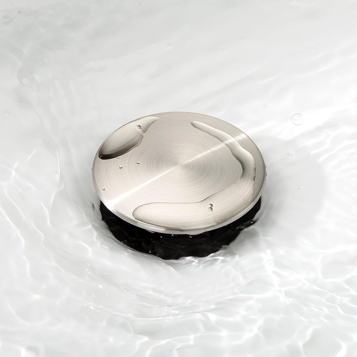 TIORIY Pop Up Bathroom Sink Drain with Overflow - Brushed Nickel Finish