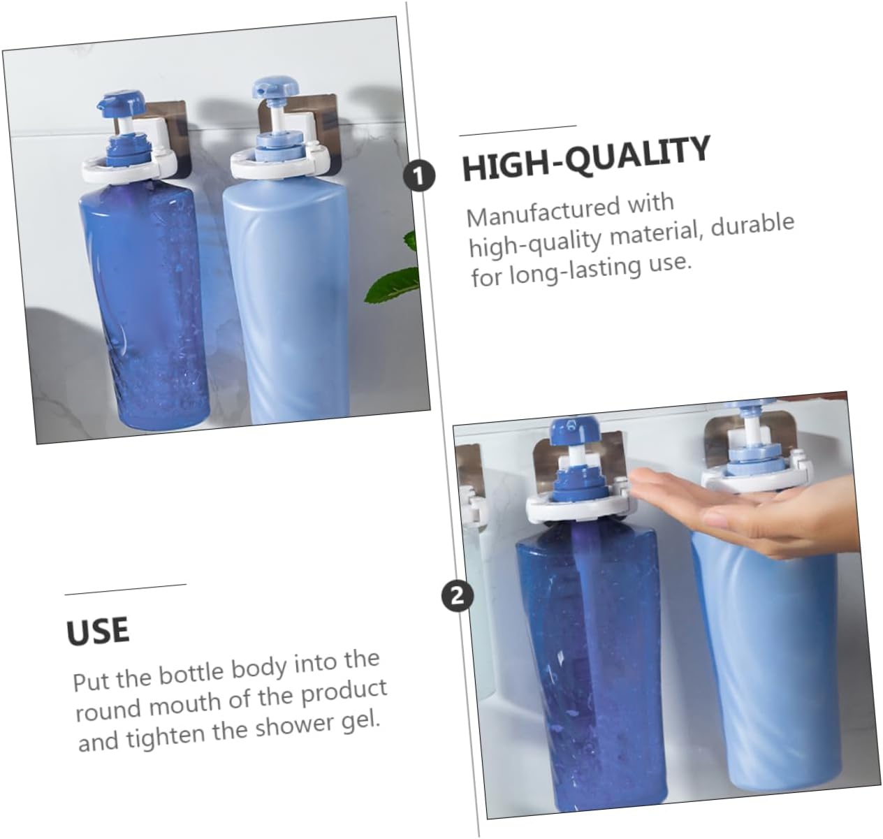 Ciieeo Wall Mount Shampoo Gel Bottle Holder - No Holes Adhesive