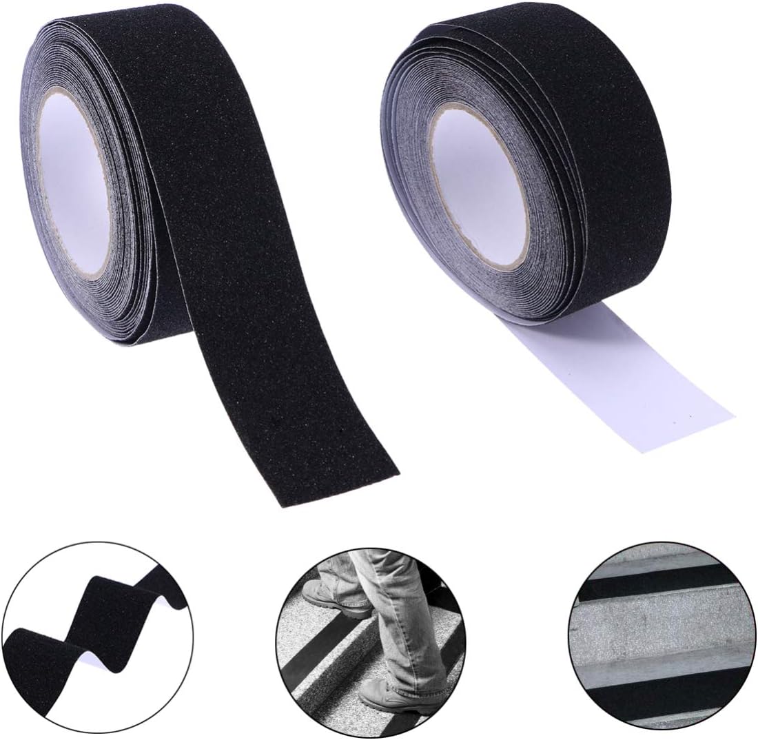 ULTECHNOVO Black Anti-Slip Tape 5cm x 10m Durable Safety Warning Tape