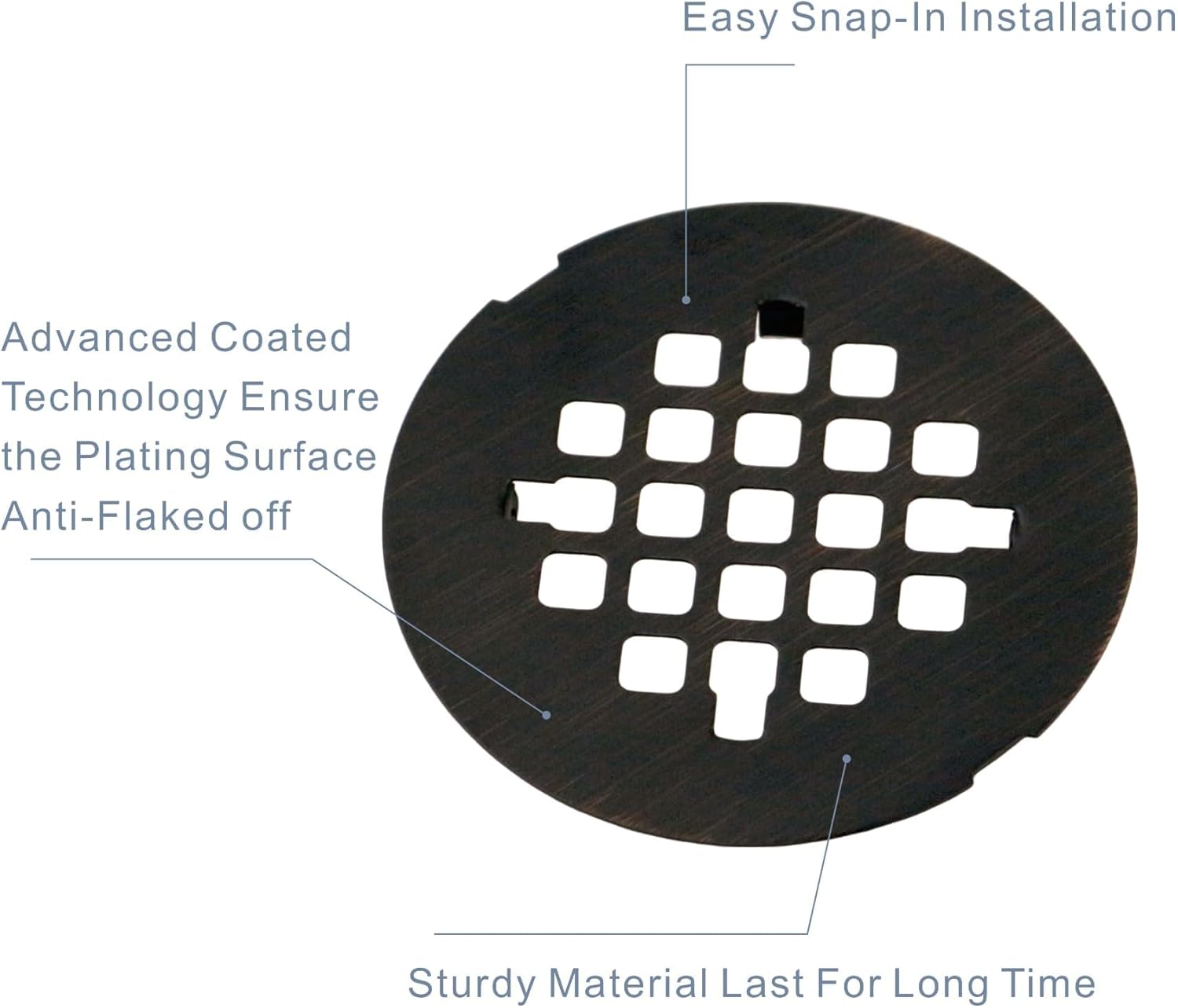HIDROP 4-14 Bronze Snap-in Drain Cover