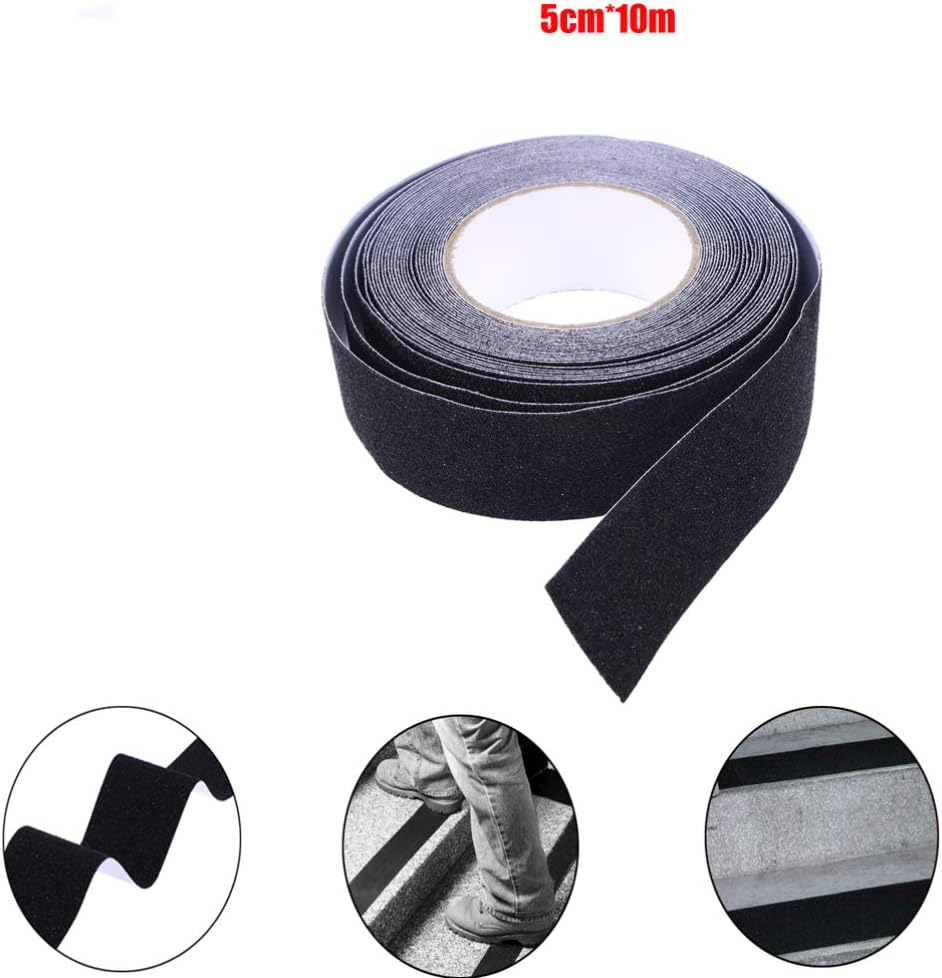 ULTECHNOVO Black Anti-Slip Tape 5cm x 10m Durable Safety Warning Tape