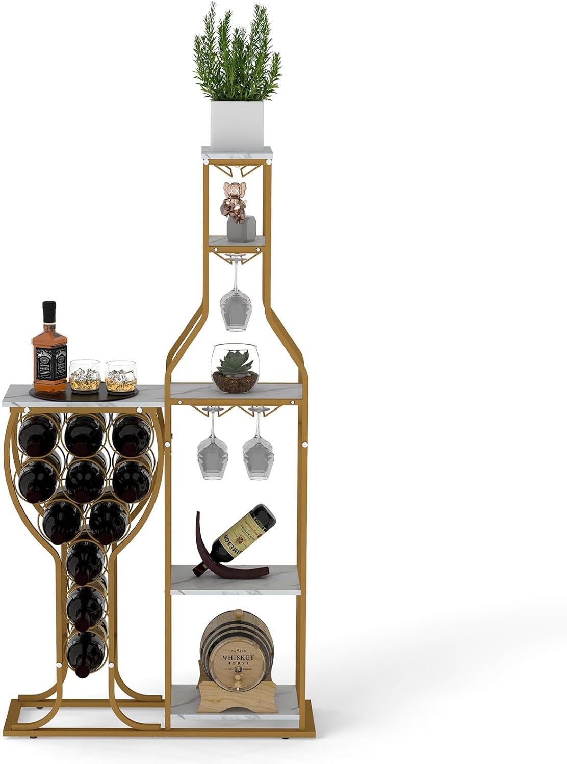 Mantianstar Freestanding Wine Rack with 11 Bottles Capacity