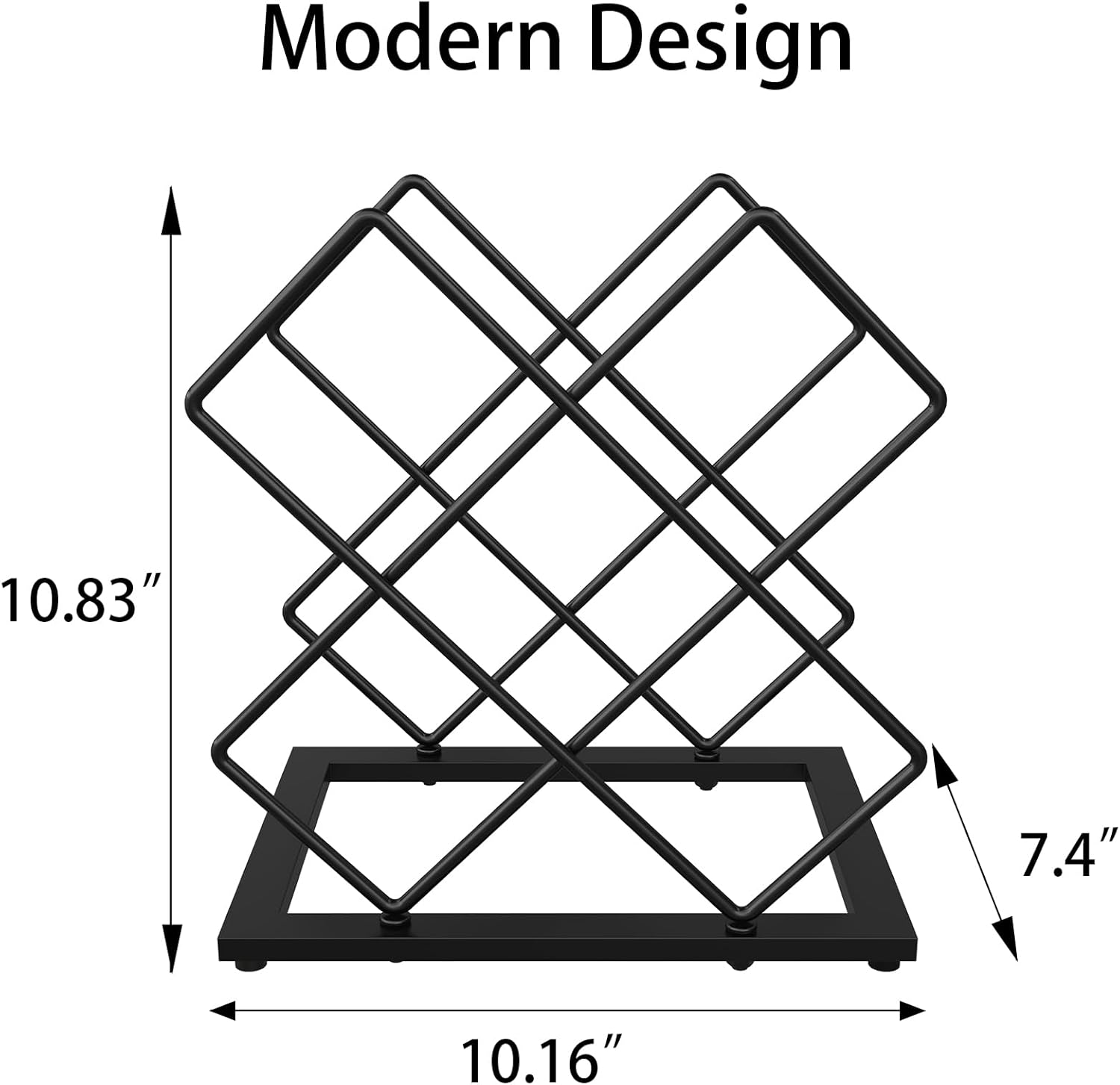 KOKSTOP 6-Bottle Countertop Wine Rack Modern Black Corner Holder