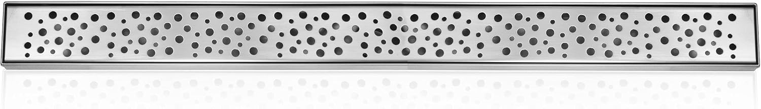 DreamDrains 32 in Linear Shower Drain Kit with Brushed Finish