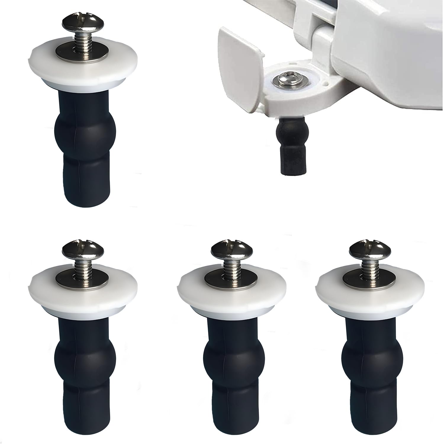 USHION 4 Pack Toilet Seat Screws and Bolts Kit
