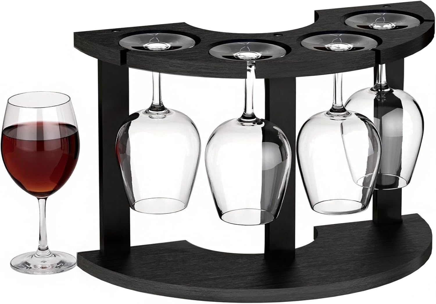 Lacinoeo Countertop Wine Glass Rack for 4 Glasses
