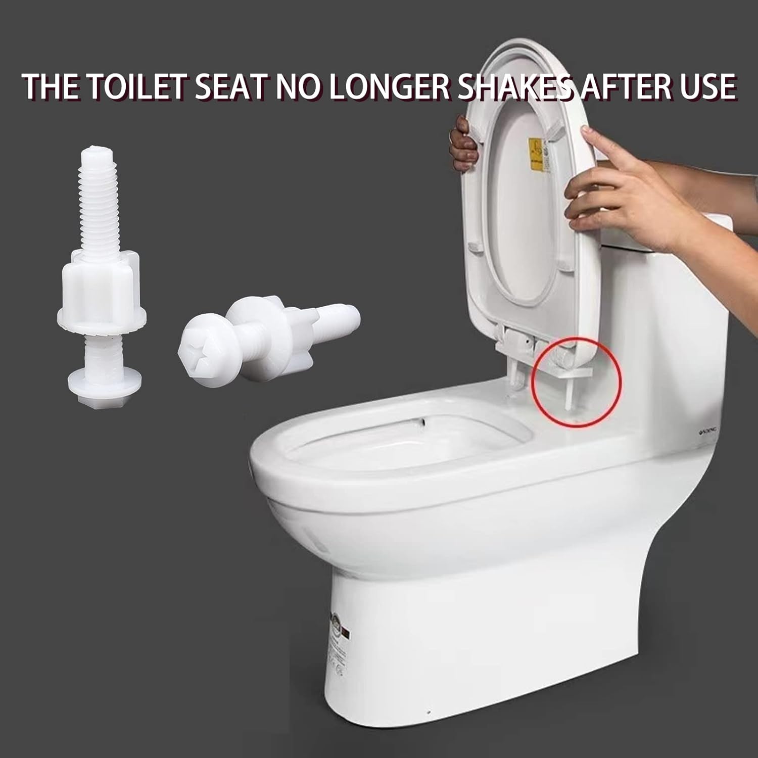 2Pack Universal Toilet Seat Screws Replacement White Plastic