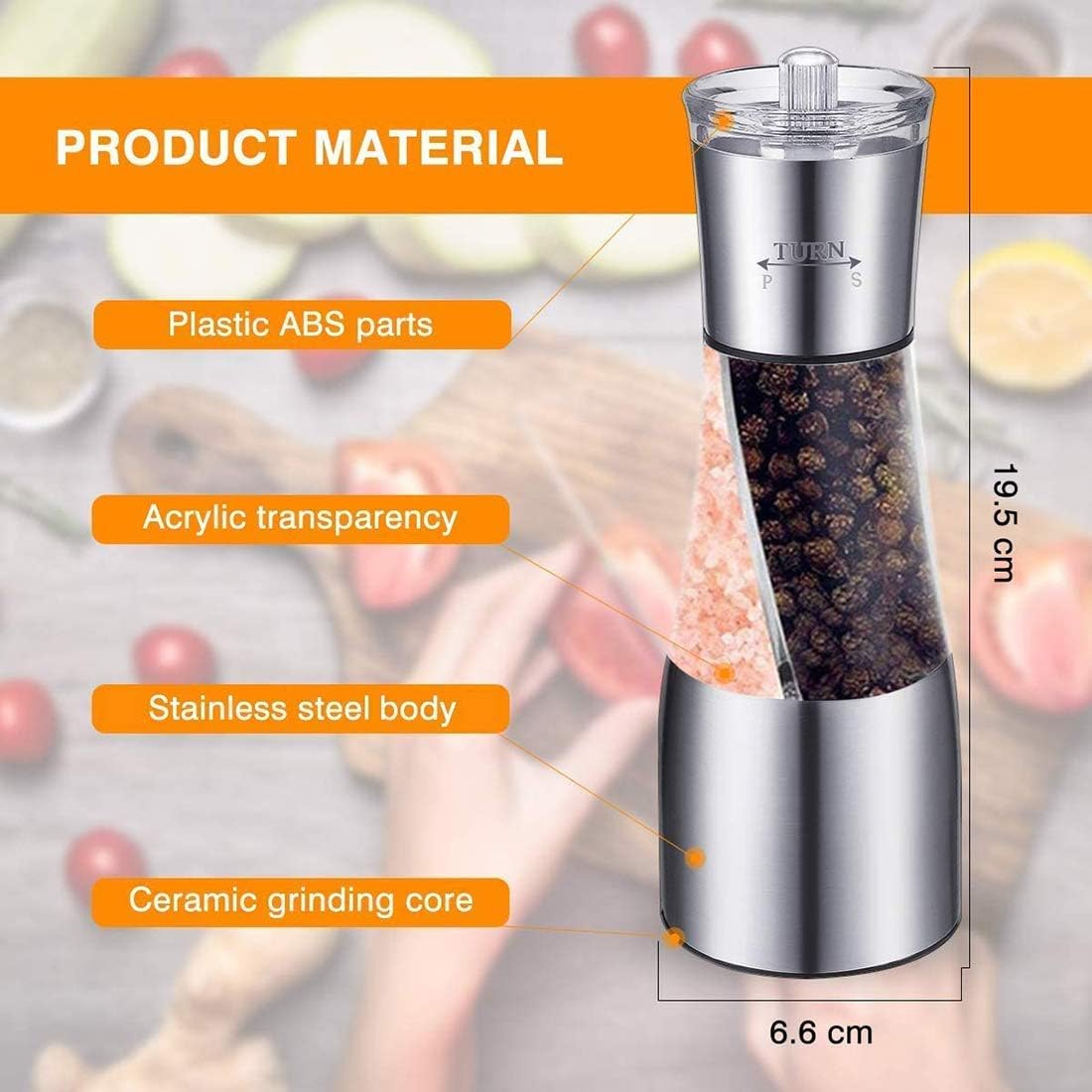 sdneNest 2 in 1 Salt and Pepper Grinder Set