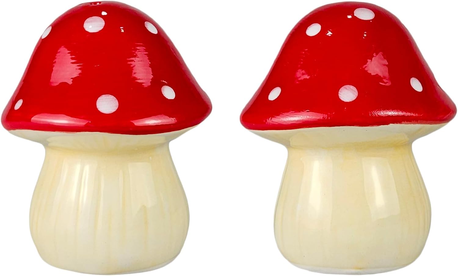 Mushroom Salt Pepper Shaker Set - Adorable Red White Decor
