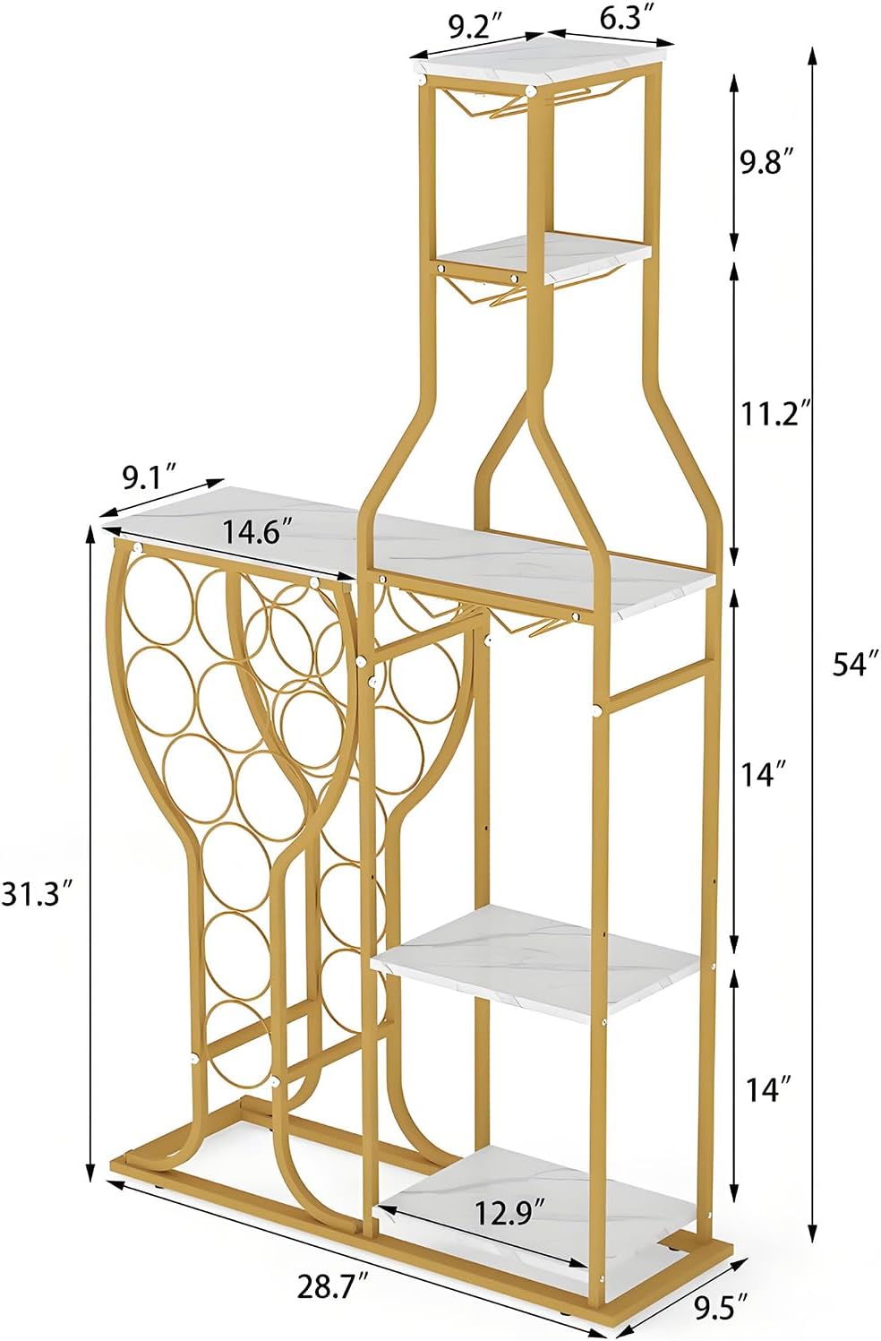 Mantianstar Freestanding Wine Rack with 11 Bottles Capacity