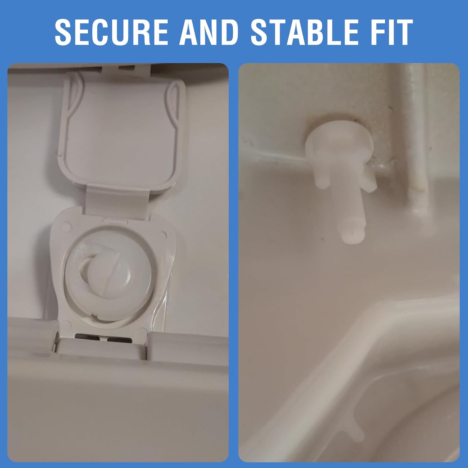 2Pcs Universal Toilet Seat Hinge Replacement Kit with Nuts and Washers White