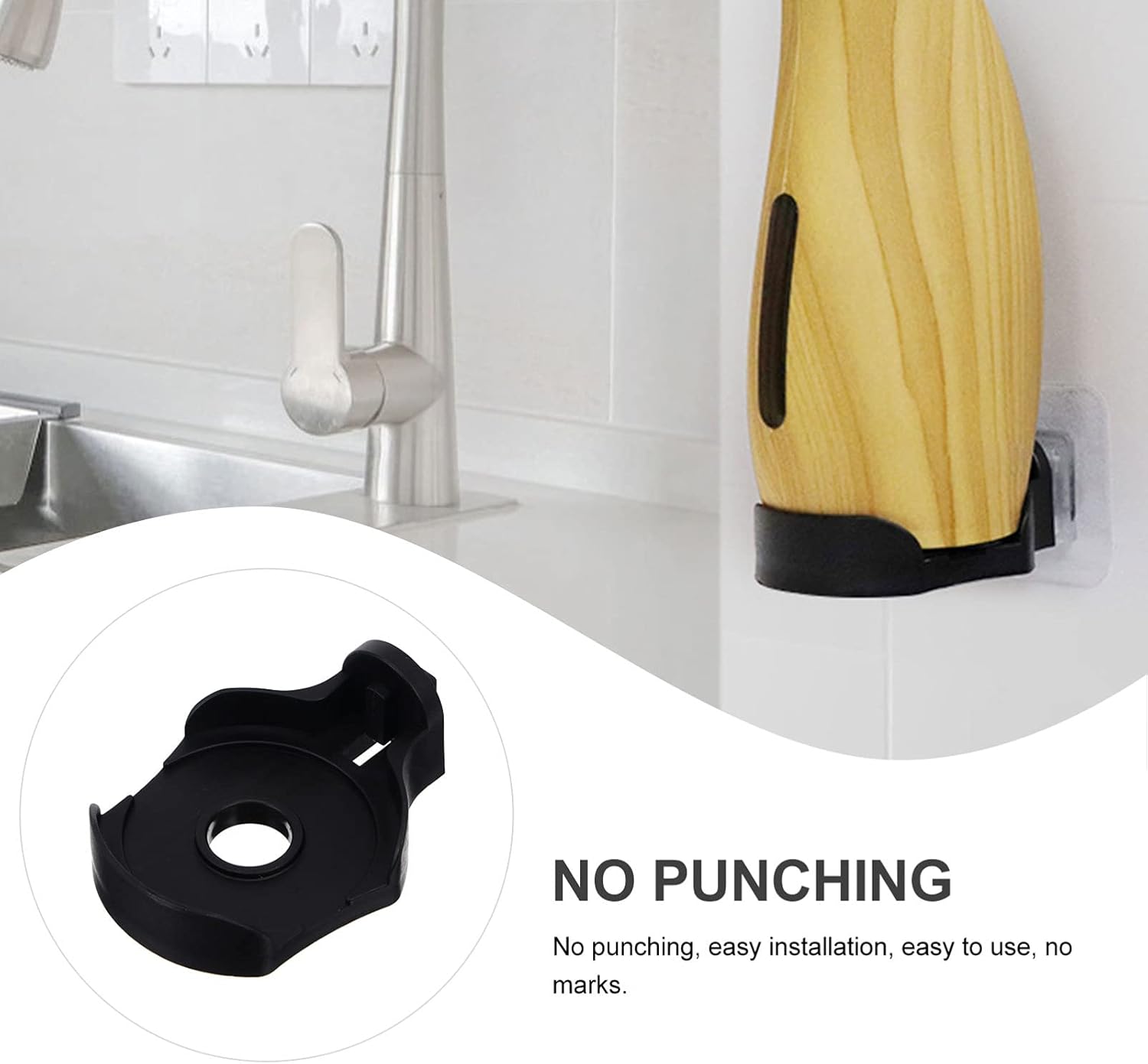 Healifty 2 Sets Wall Bracket for Soap Dispenser and Mobile Phone Holder