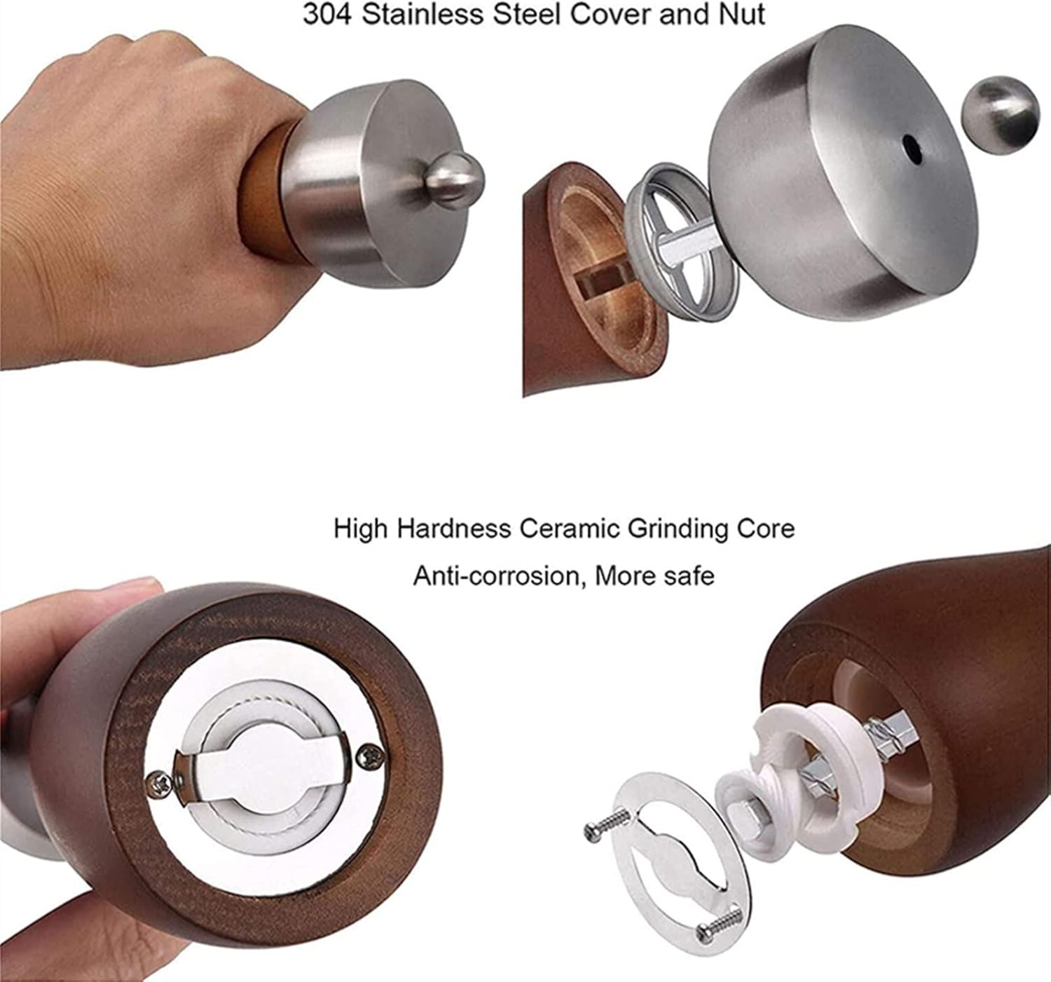 Adjustable Coarseness Spice Grinder Set with Salt and Pepper Mill