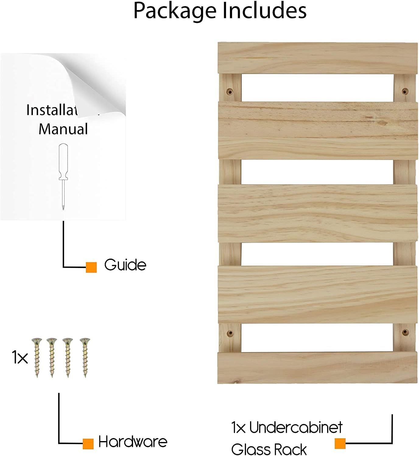 Rustic State 4 Sectional Adjustable Under Cabinet Wine Glass Rack