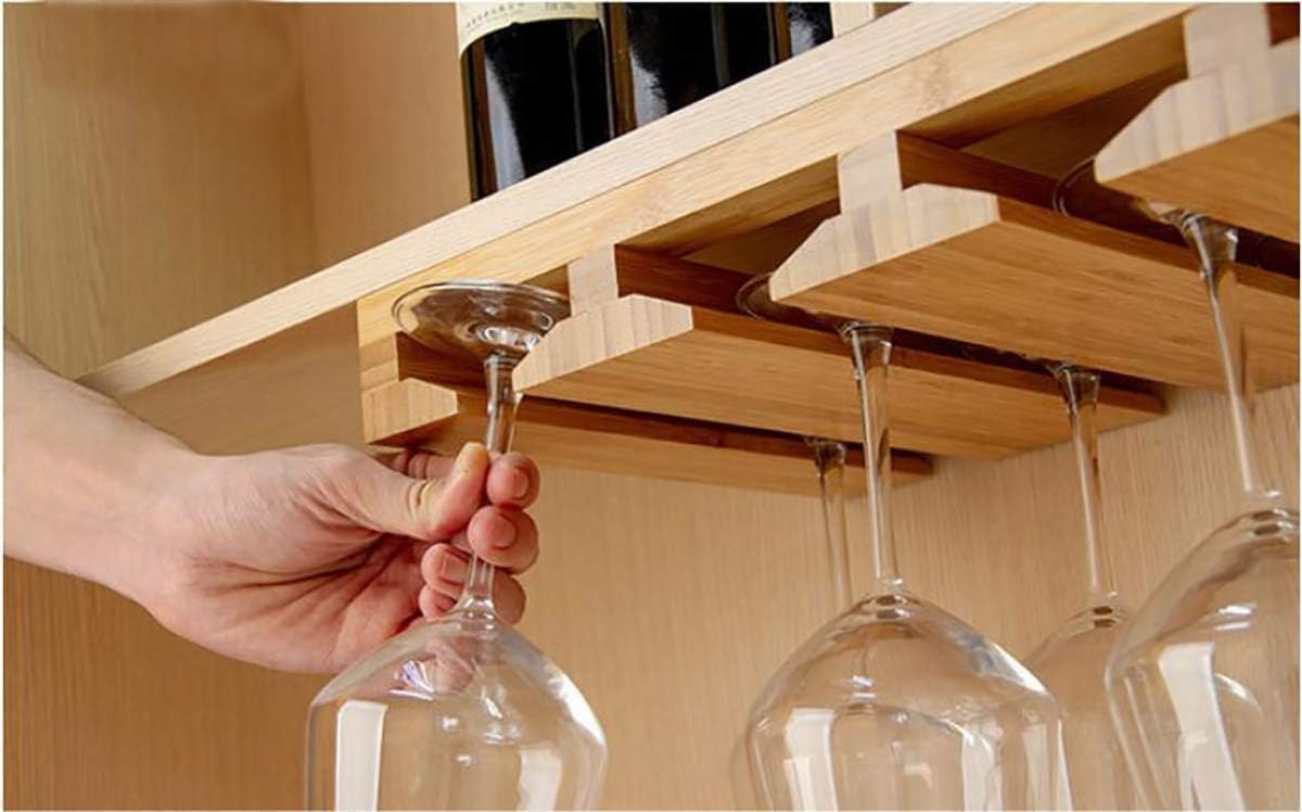 Kework Bamboo Wine Glass Holder Organizer