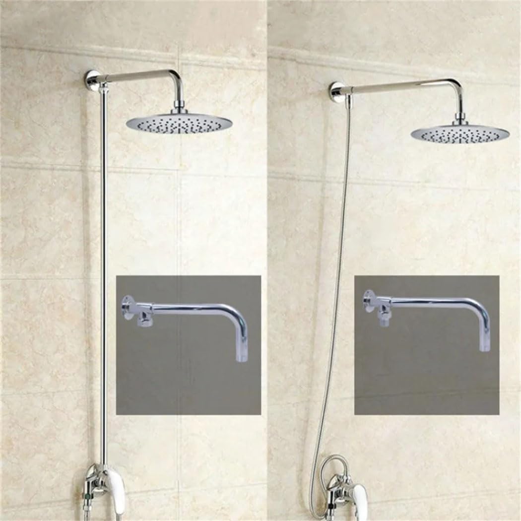 Stainless Steel Wall Mounted Shower Arm Holder - 28cm 45 Degree Extension