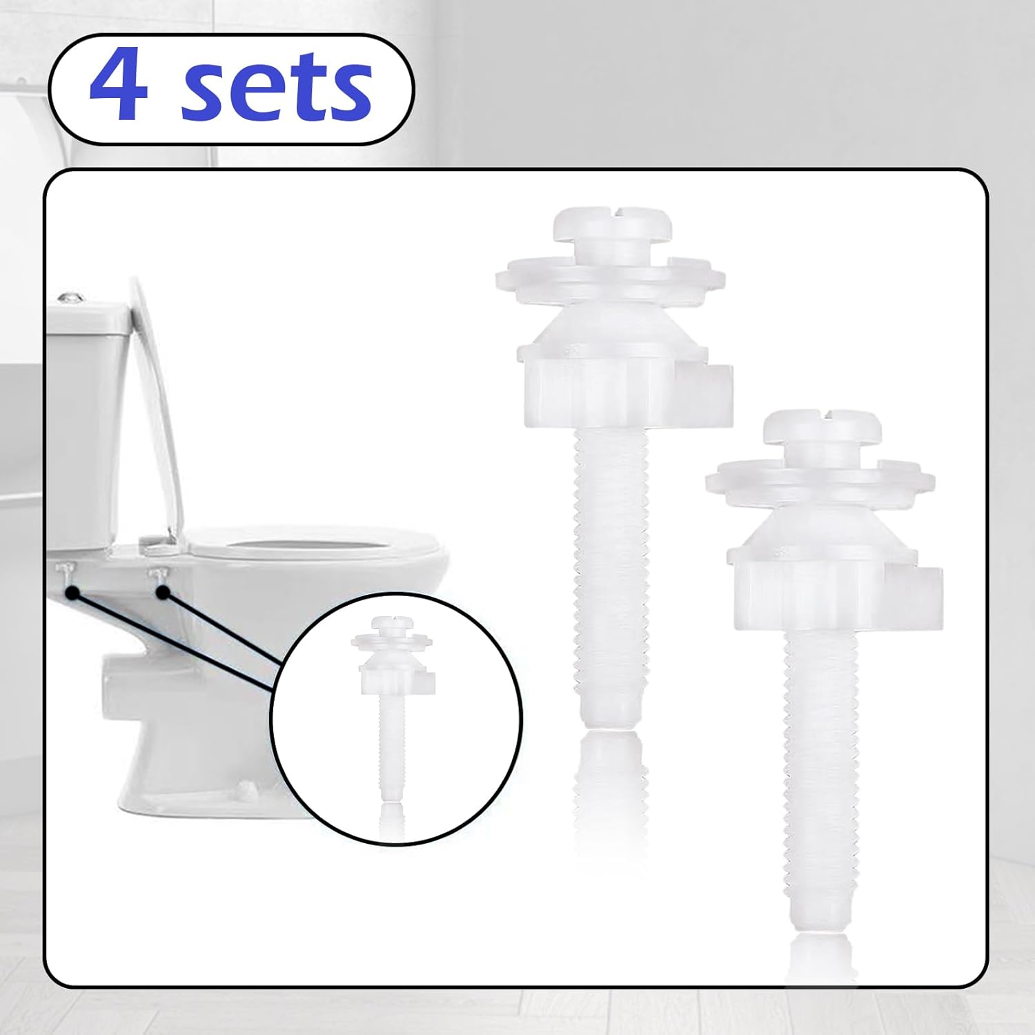 Wuffove Toilet Seat Screws Replacement Kit 4 Piece