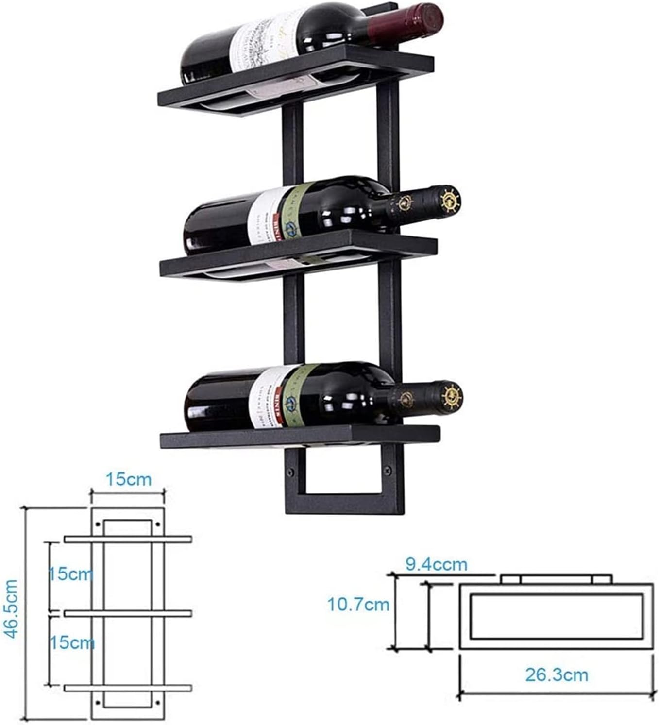 ALDEPO Wine Rack Wall-Mounted Light Green Metal