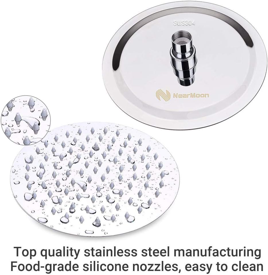 NearMoon Rain Shower Head with 11 Adjustable Arm
