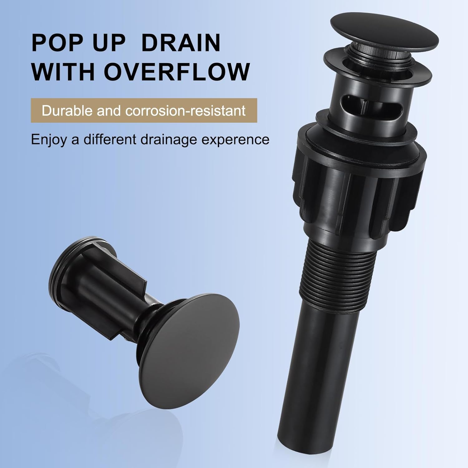 Jorilaisa Pop Up Drain Stopper Matte Black