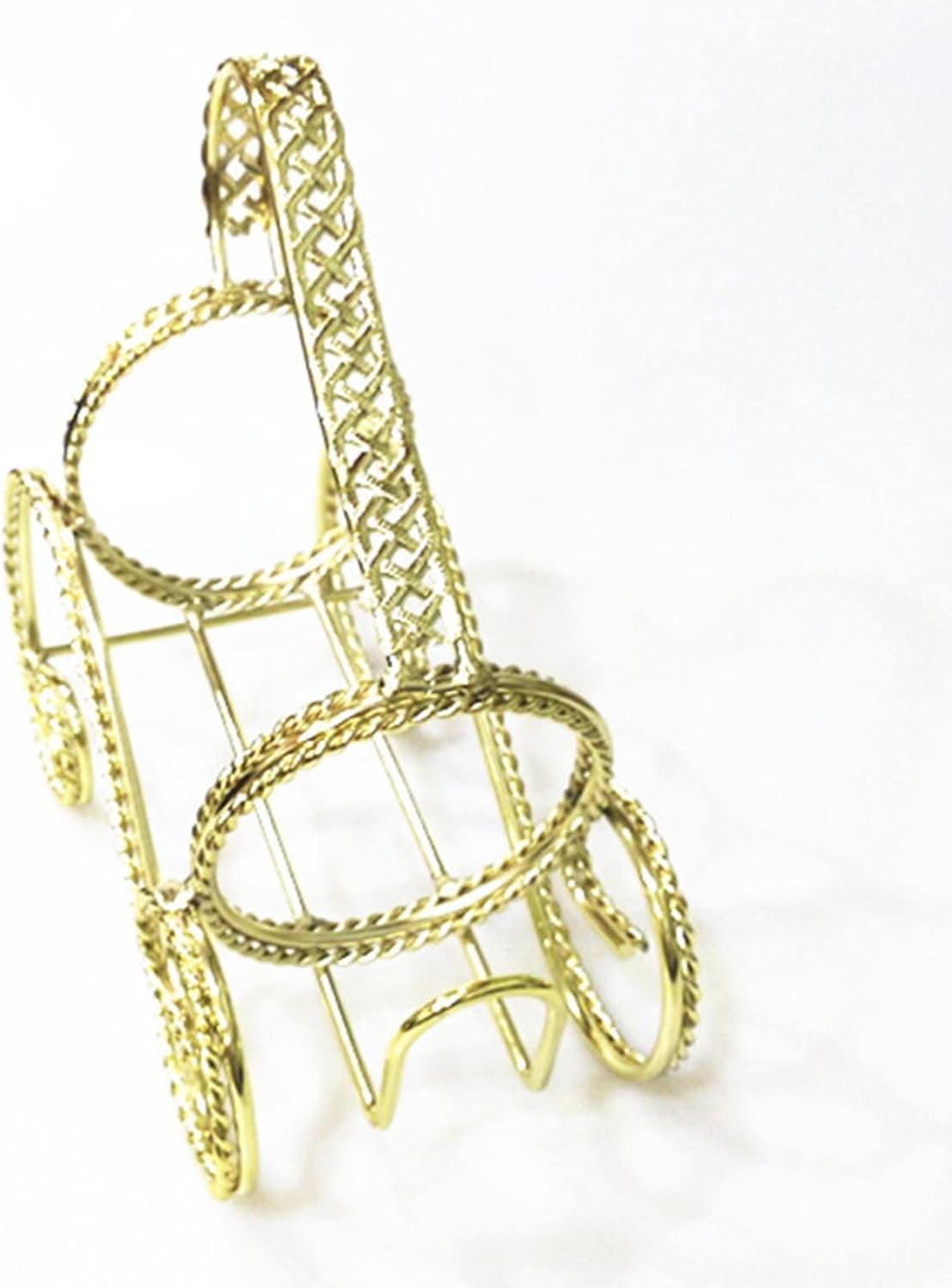 JUSHZ Iron Wine Rack with Art Plating Elegant Home Decor