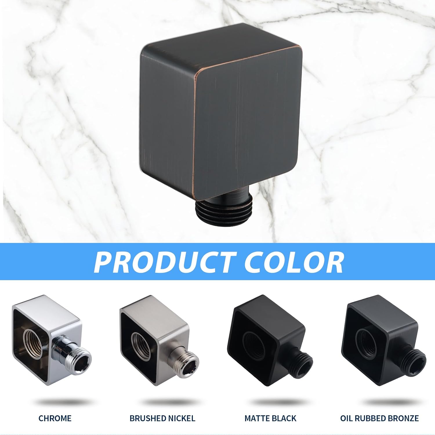 Wall Supply Elbow for Handshower Brass Square Mount Hose Connector G12