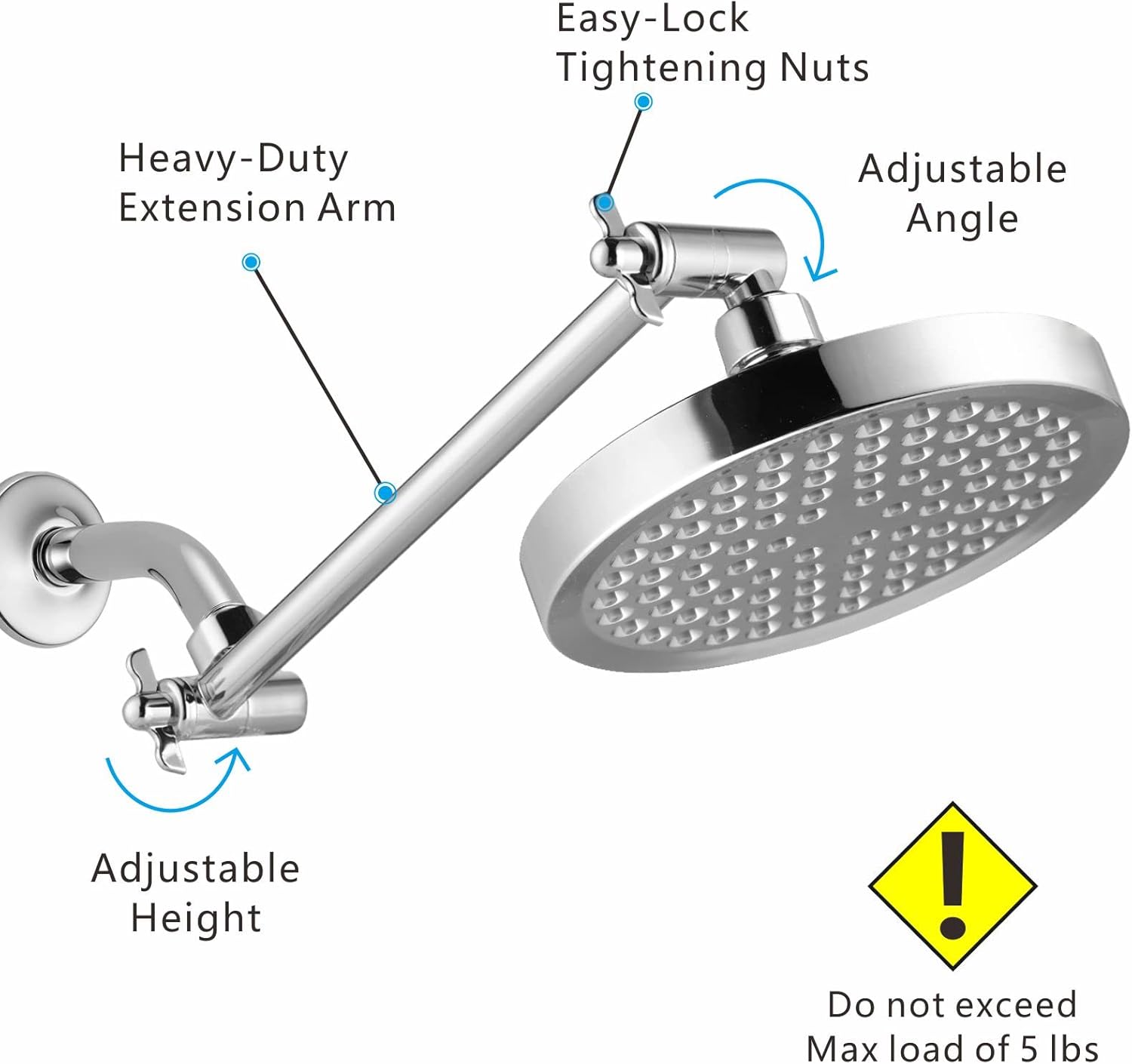 Nuodan 11 Inch Solid Brass Shower Arm Extension 1