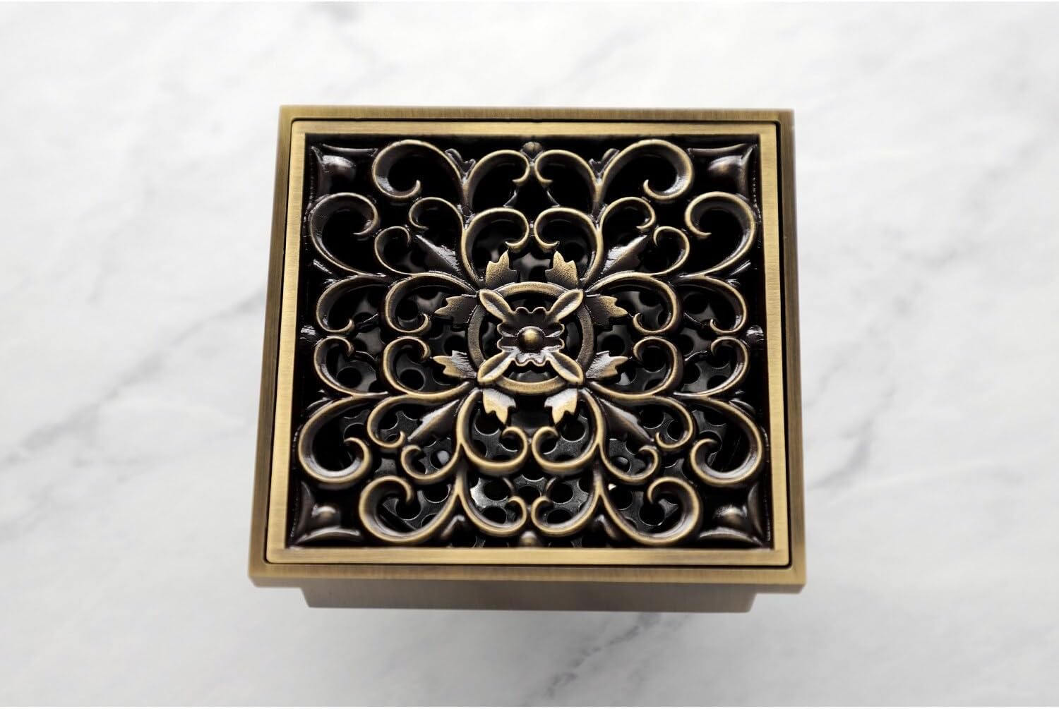 Kingston Brass Watercourse Scroll 4 Inch Square Grid Drain Strainer