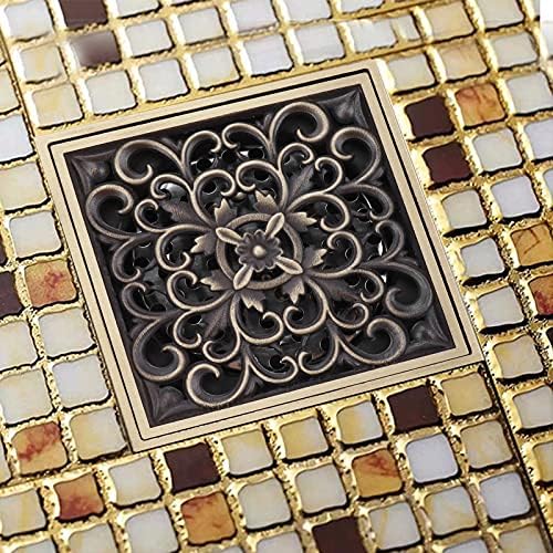 Tomotato Floor Drain 10x10cm Antique Bathroom Shower Strainer Cover Replacement