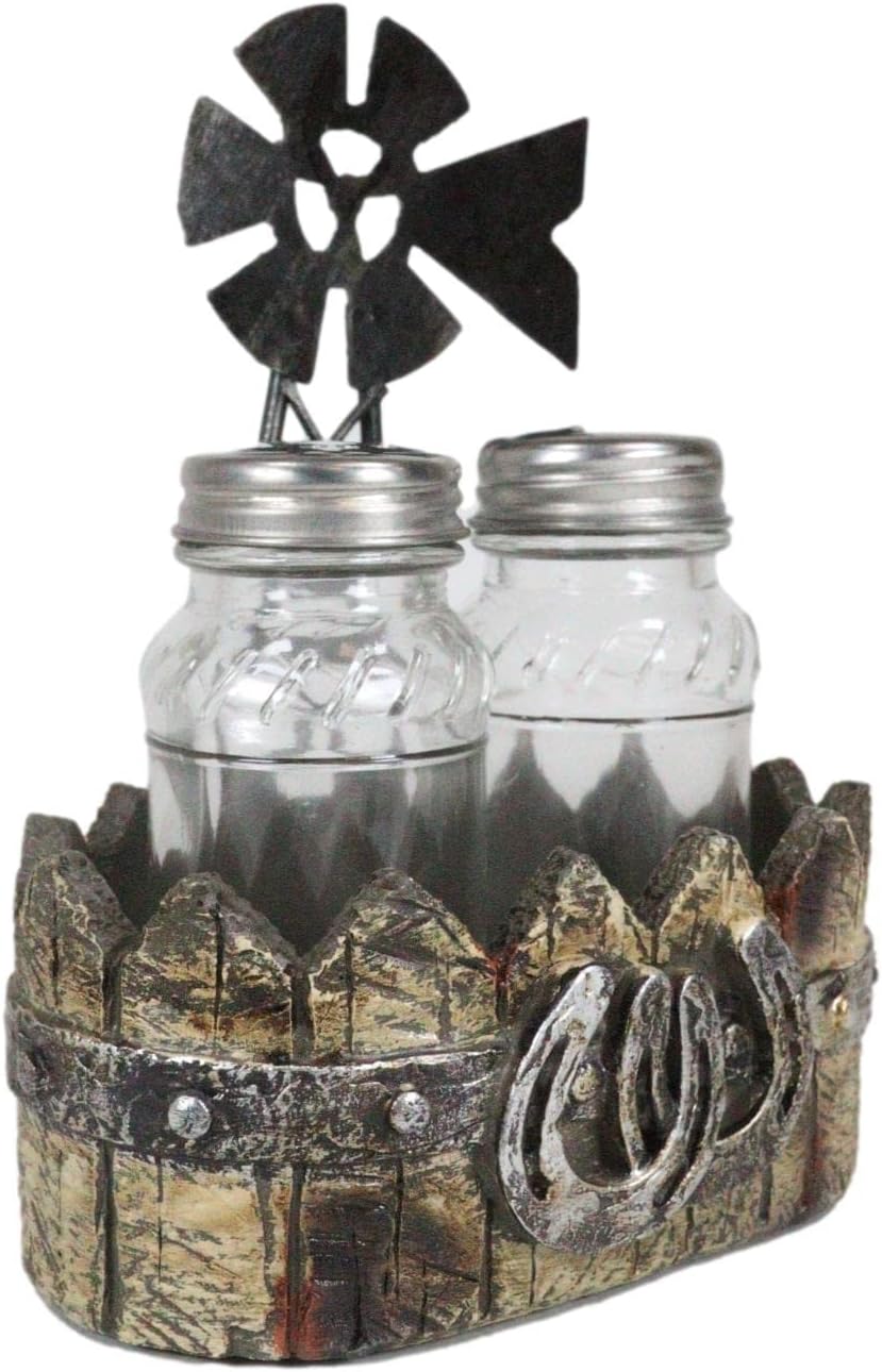 Ebros Gift 6 Tall Rustic Windmill Salt Pepper Shaker Set 1