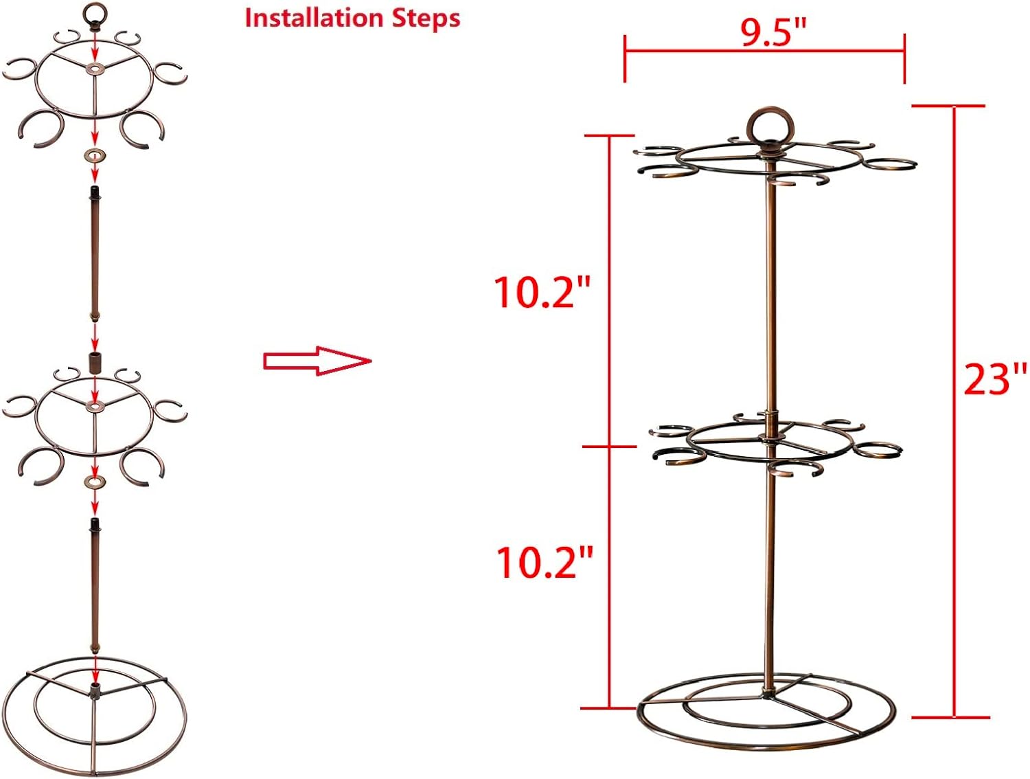GeLive Bronze Champagne Stand Holder for Party