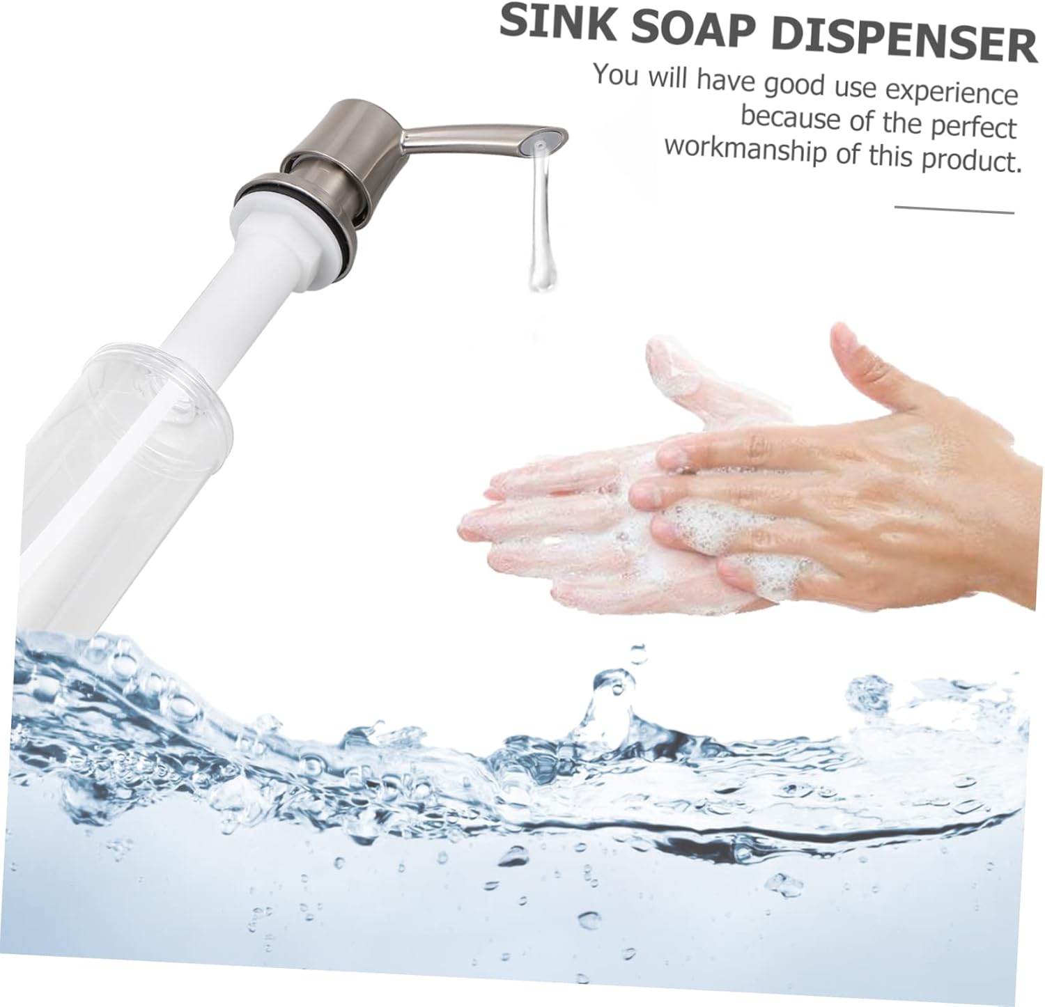 Mobestech Refillable Sink Soap Dispenser with Chrome Finish