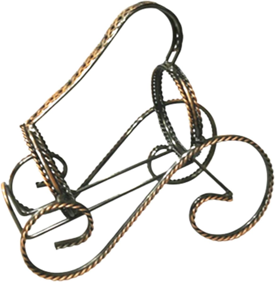 JUSHZ Iron Wine Rack with Art Plating Elegant Home Decor