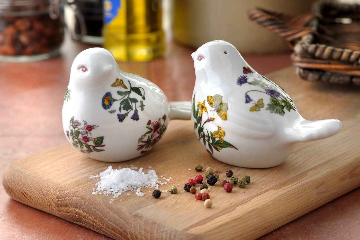 Portmeirion Botanic Garden Bird Shaped Salt Pepper Shaker Set
