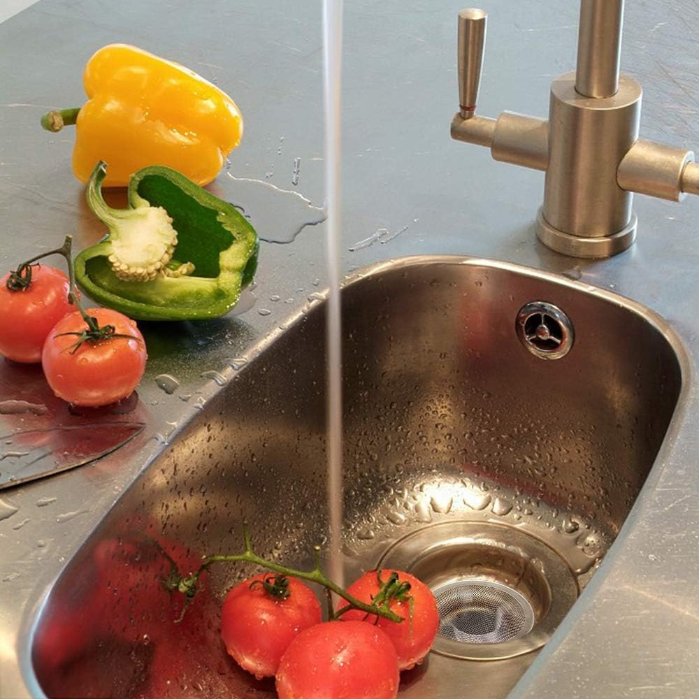 Lechay 2 Pack Stainless Steel Drain Hair Catcher for Bathroom and Kitchen