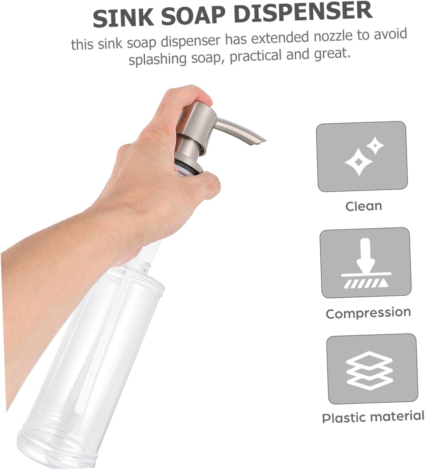 Mobestech Refillable Sink Soap Dispenser with Chrome Finish