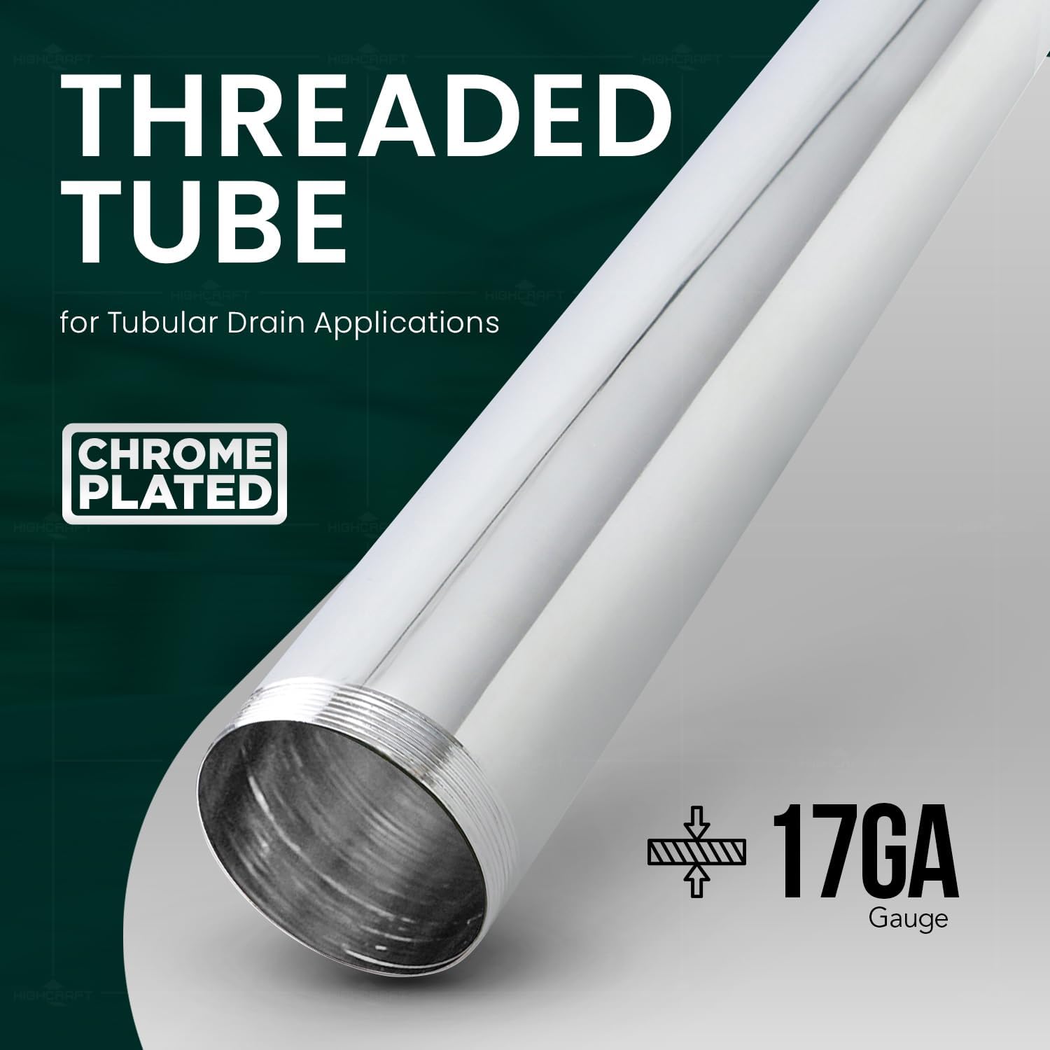 1-14 x 8 Brass Threaded Tube for Sink Drains